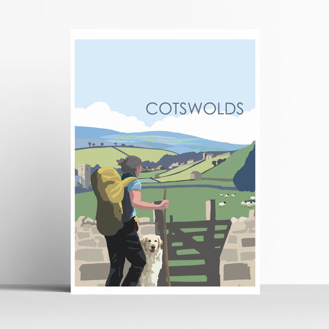 Walking in the Cotswolds Travel Print
