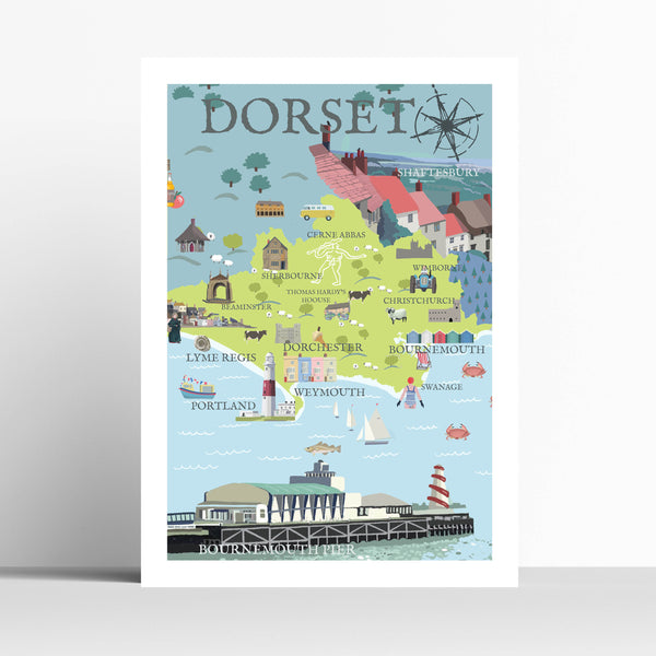 Dorset Map Travel Prints