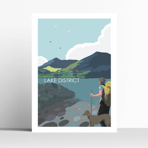 Walking in the Lake District Travel Print
