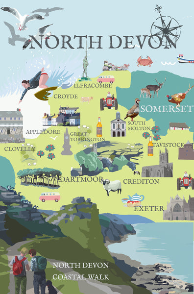 North Devon Illustrated Map