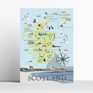 Scotland Map Customisable Travel Print