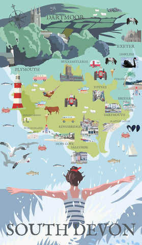 South Devon Illustrated Map