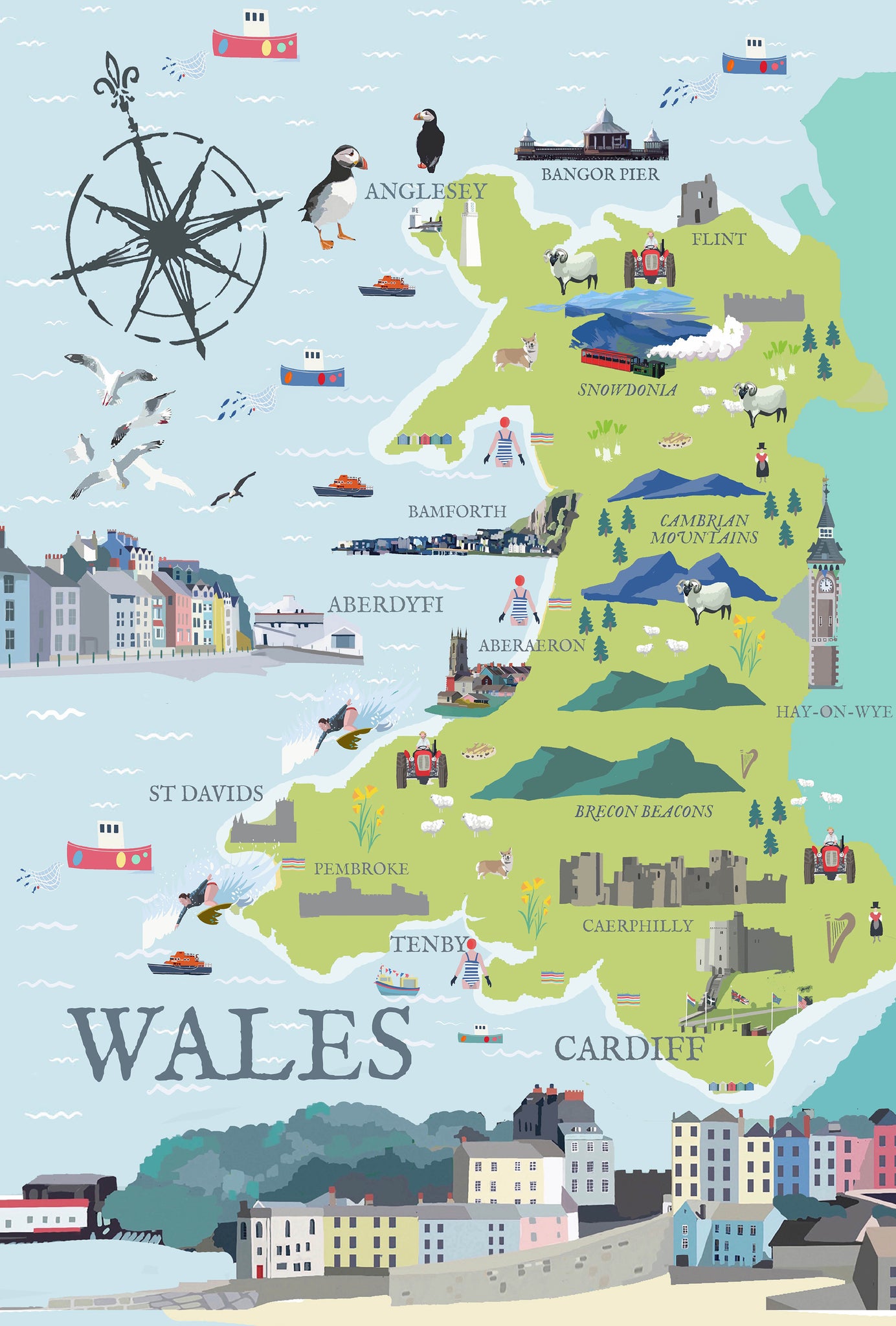 Wales Illustrated Map