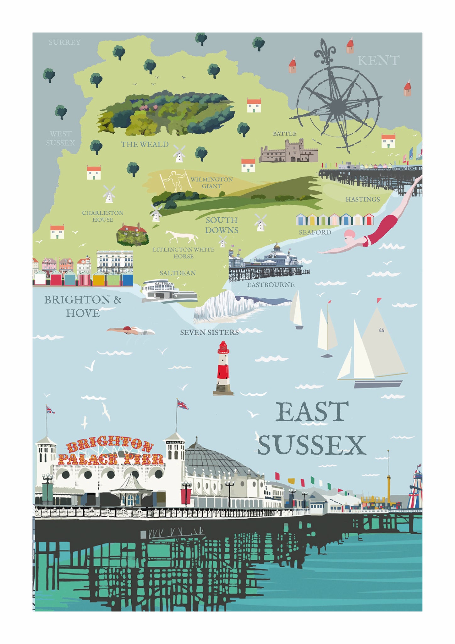 Sussex Illustrated Map