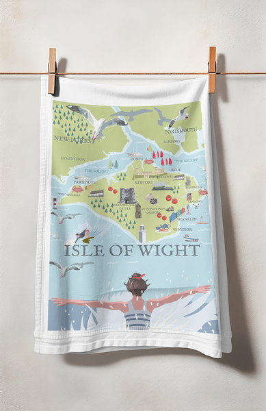 Isle of Wight Map Customisable Travel Print