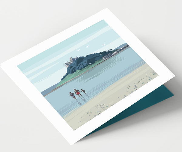 Marazion Beach Summer Morning Cornwall Card