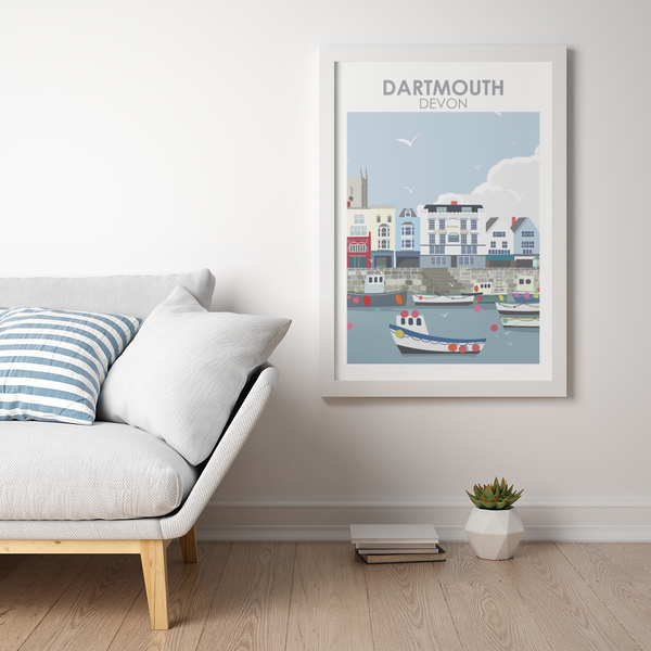 Dartmouth Inner Harbour Travel Print Devon