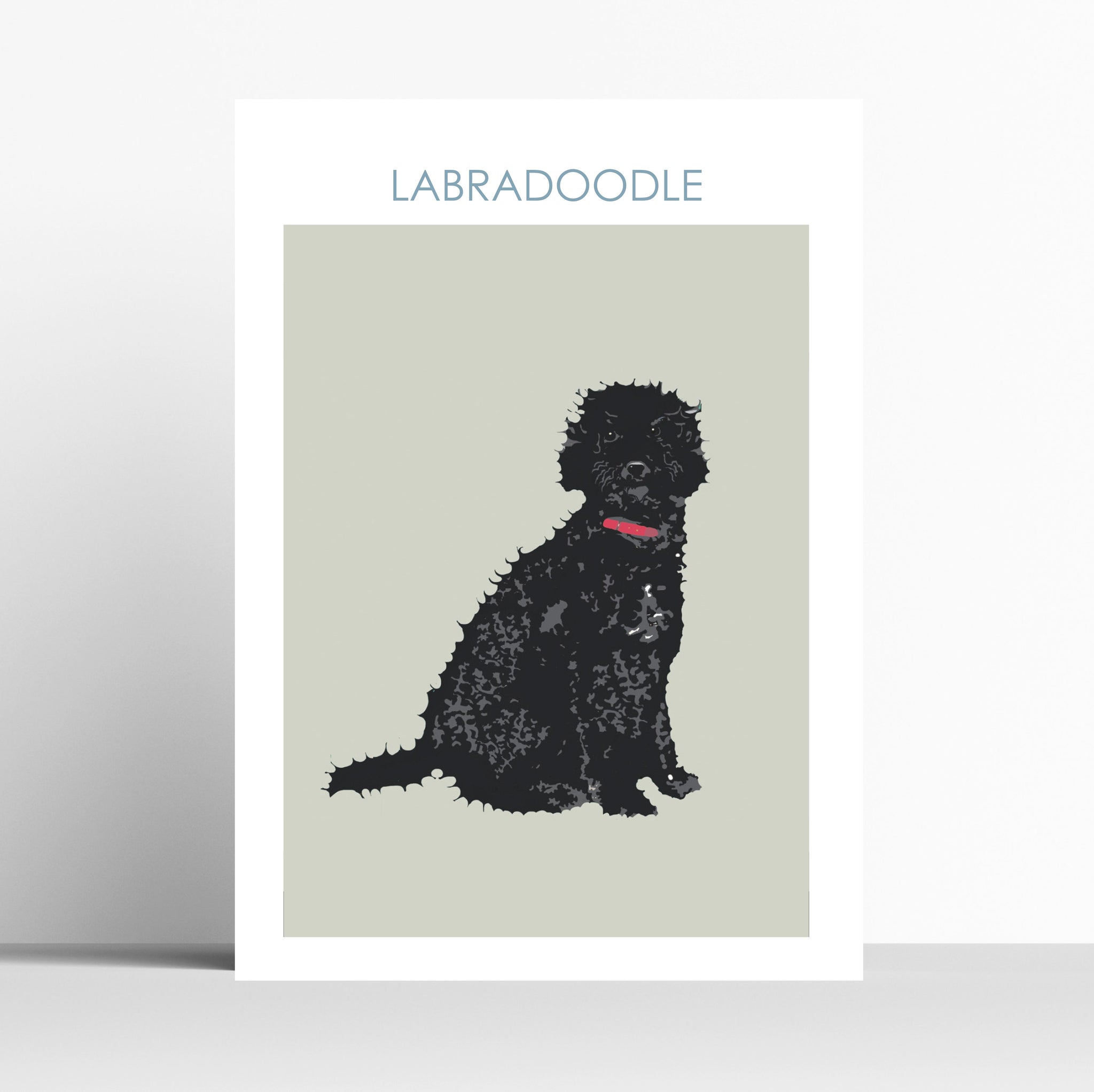 Black Labradoodle Print