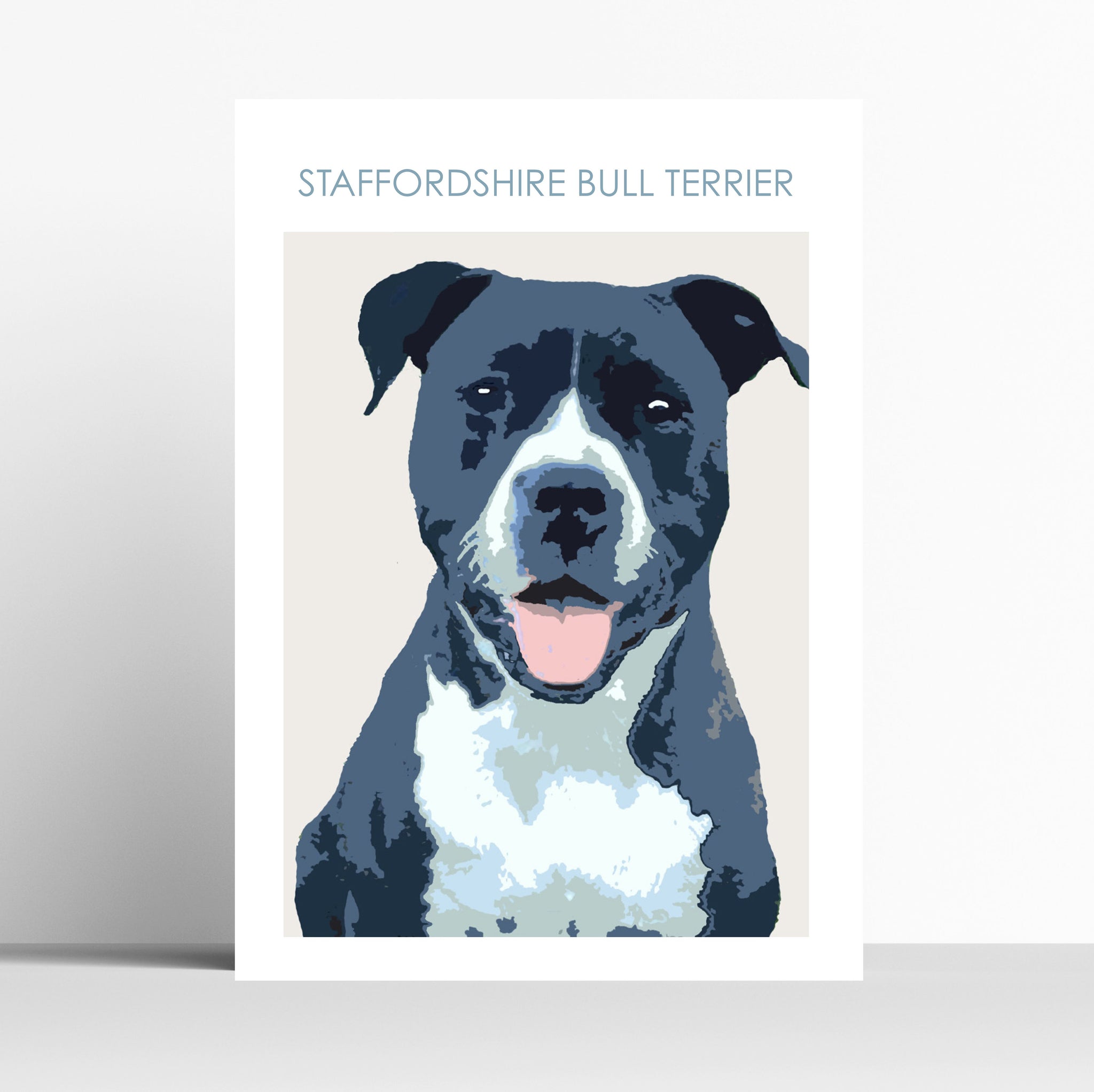 Black Stafordshire Bull Terrier Print