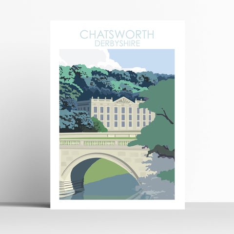 Chatsworth House Derbyshire Travel Print/ Poster