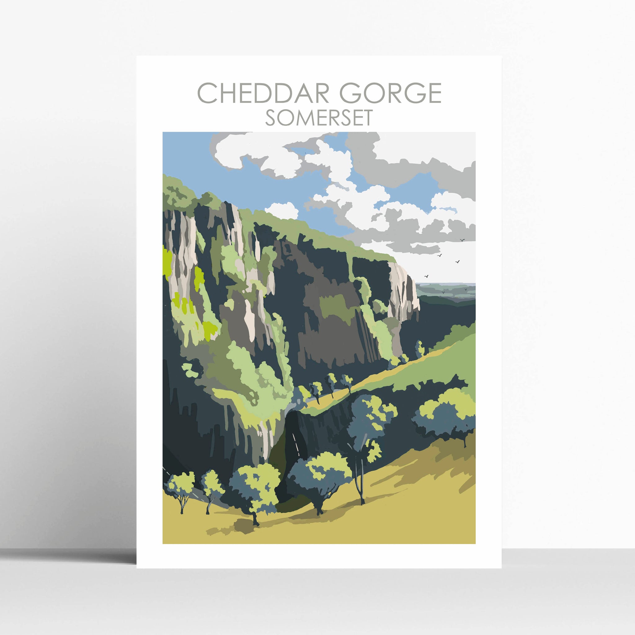 Cheddar Gorge Somerset Travel Poster