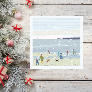 Dogs on the Beach Cornwall Christmas Card