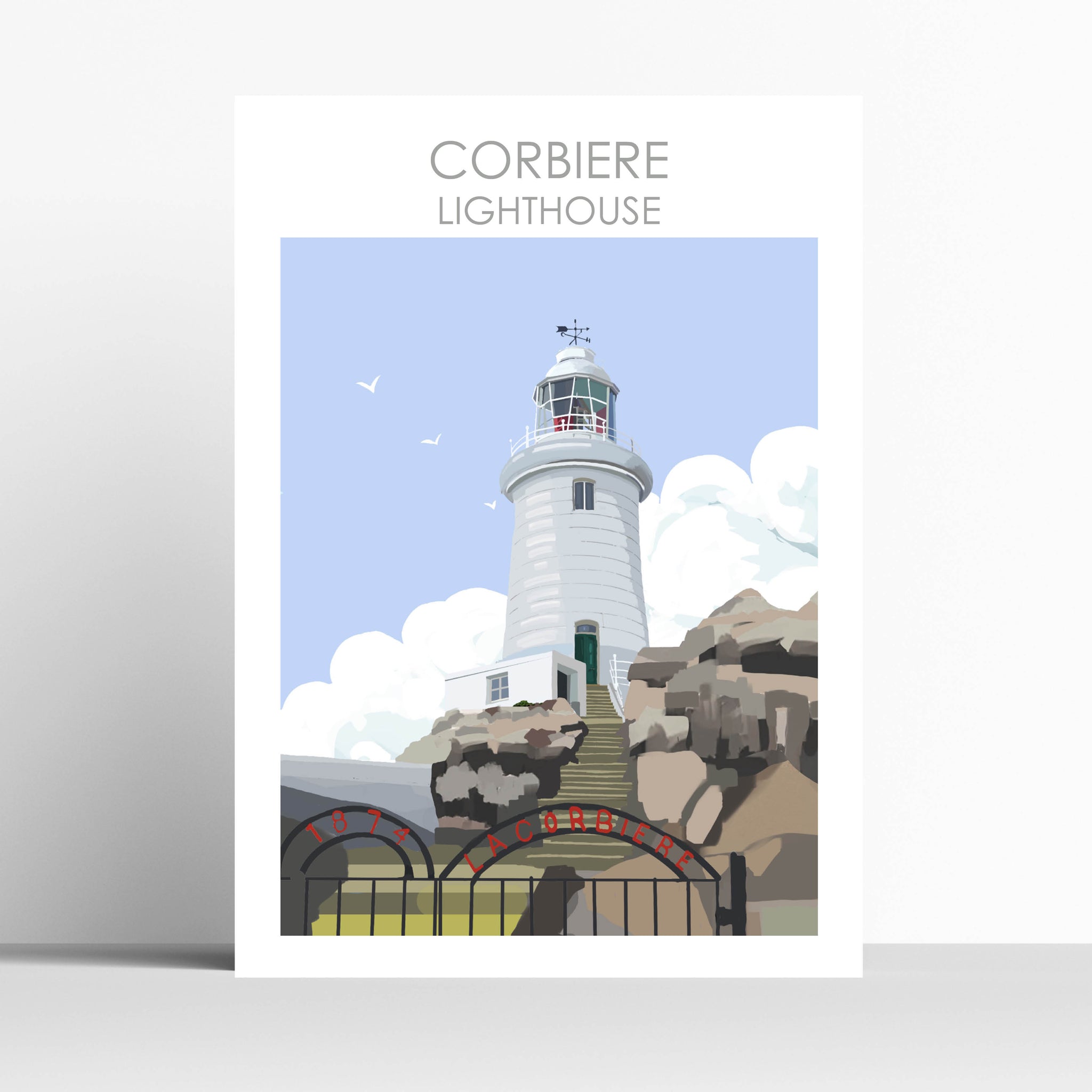 Corbiere Lighthouse, Jersey, Travel Print