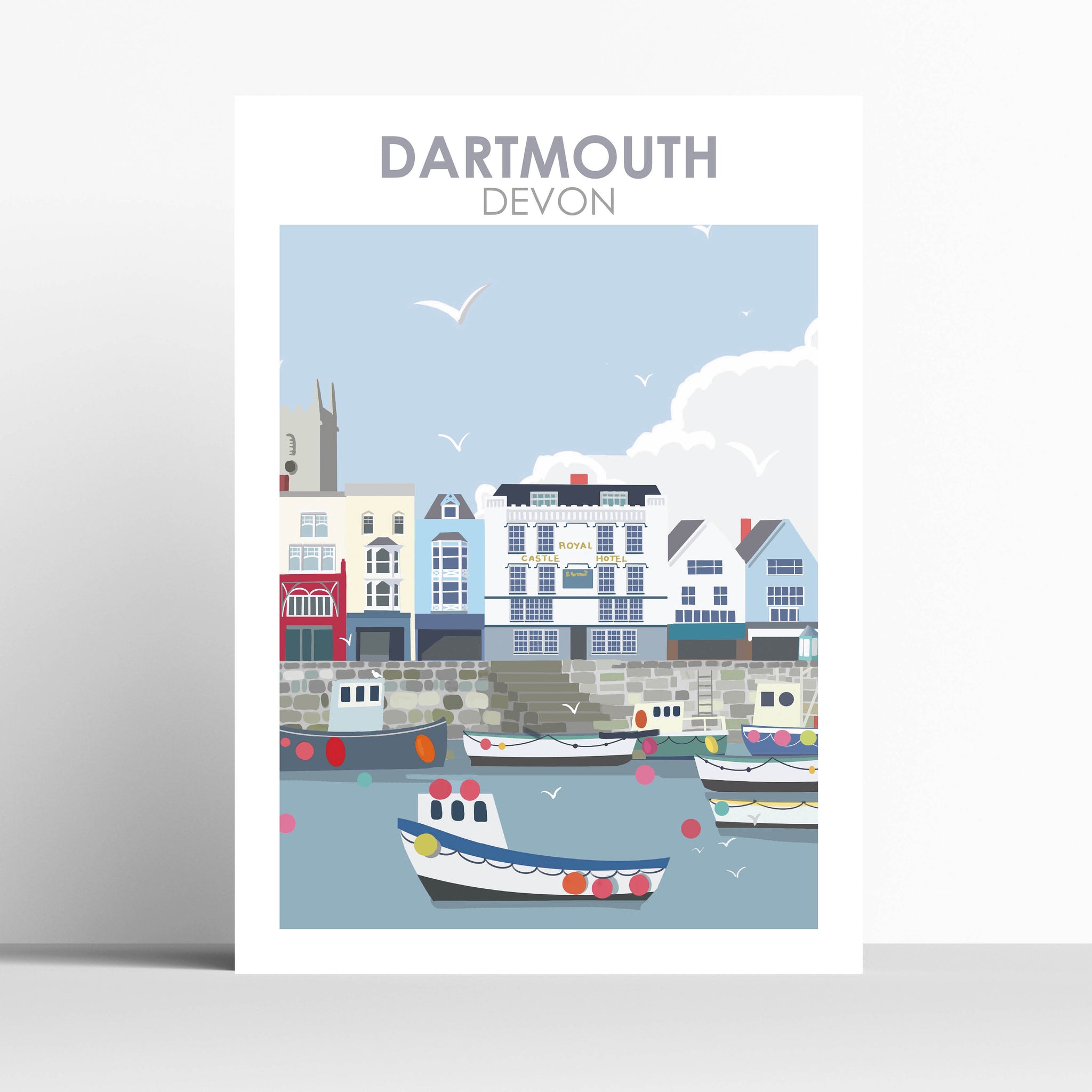 Dartmouth Inner Harbour Travel Print Devon