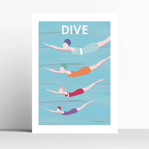 Dive - Wild Swimming Travel Print