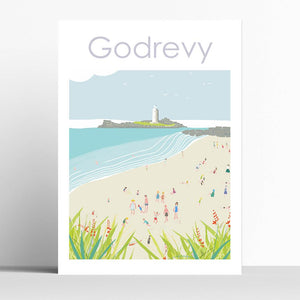 Godrevy Beach and Lighthouse Cornwall