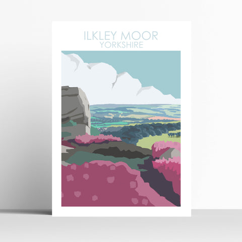 Ilkley Moor Yorkshire Travel Print/ Poster