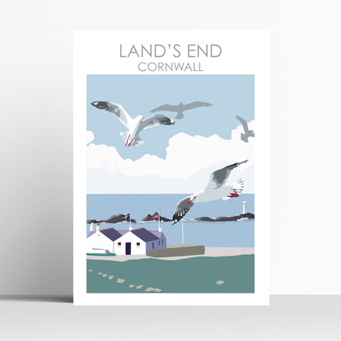 Land's End Cornwall Travel Print/ Poster