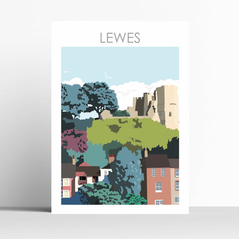 Lewes Sussex Travel Print