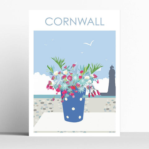 Lighthouse and Flowers  Cornwall