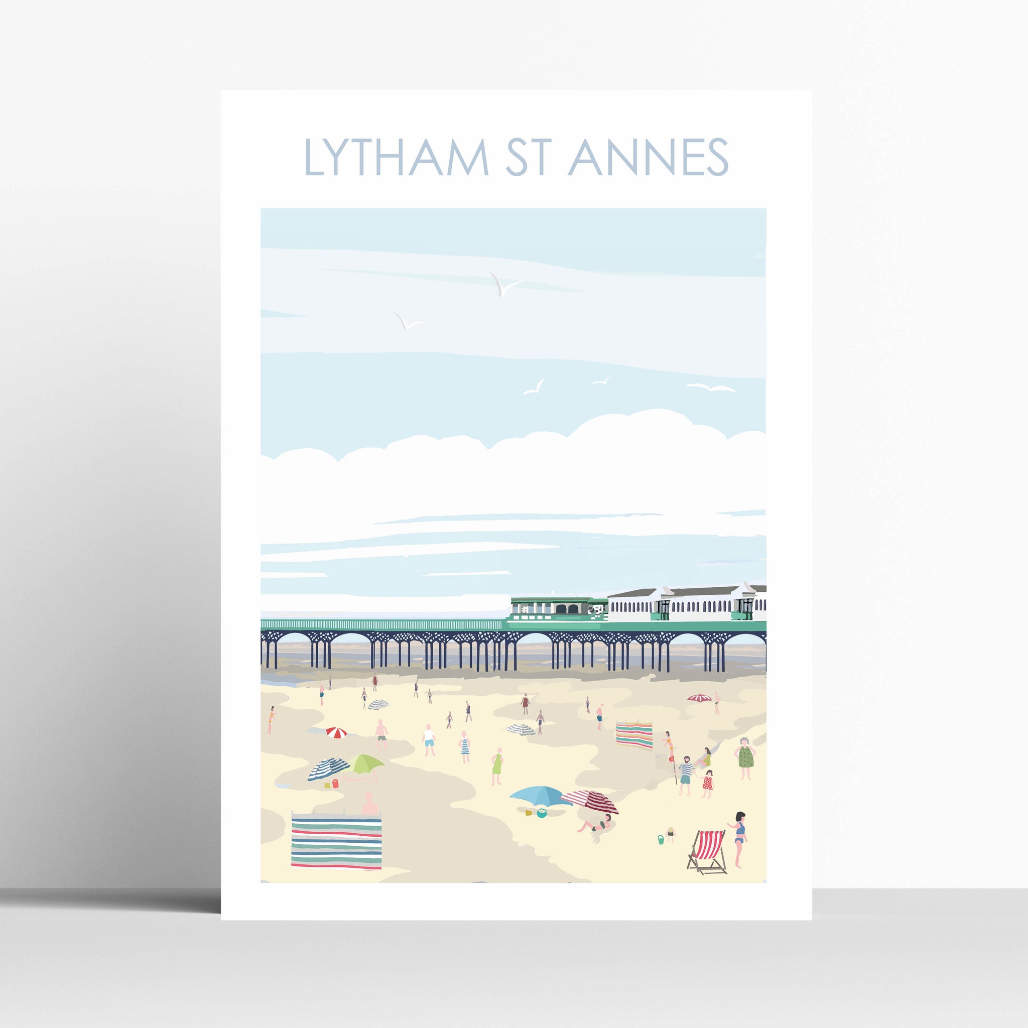 Lytham St Annes Pier Summer Travel Poster Print