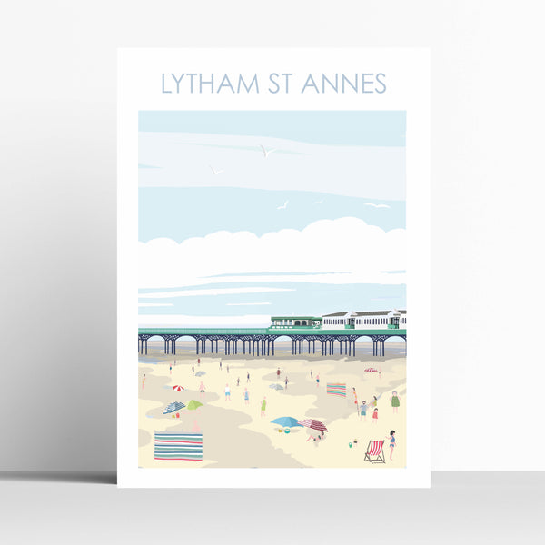 Lytham St Annes Pier Summer Travel Poster Print