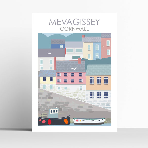 Mevagissey Harbour Cornwall Location Print