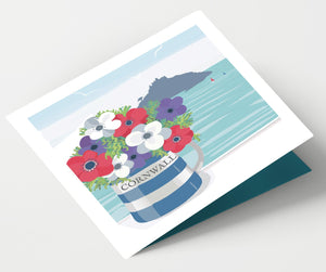 Mount and Flowers Cornwall Card