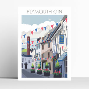 Plymouth Gin The Barbican Devon Travel Print