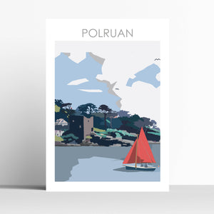 Polruan Cornwall Travel Print