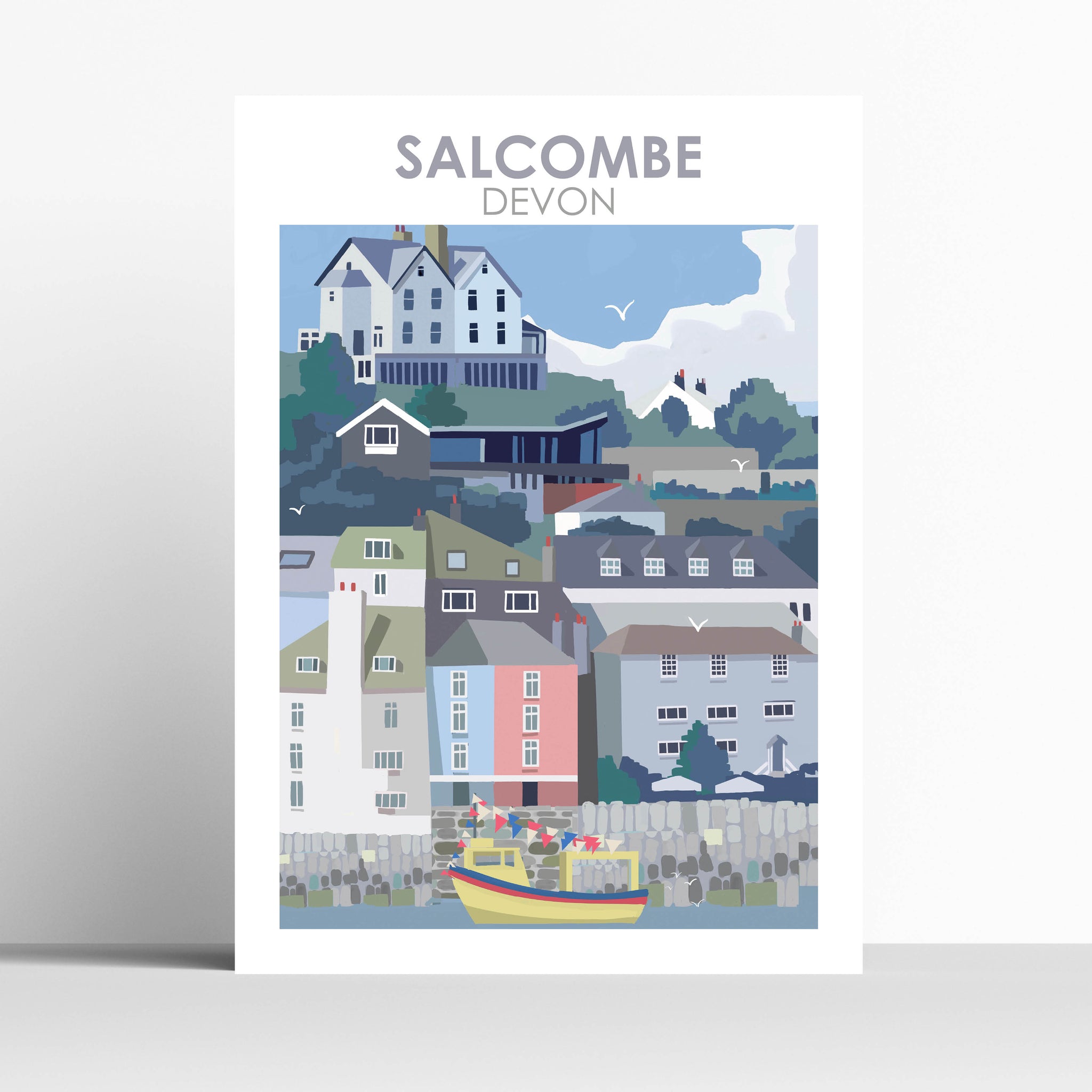 Salcombe from the River Devon Travel Print