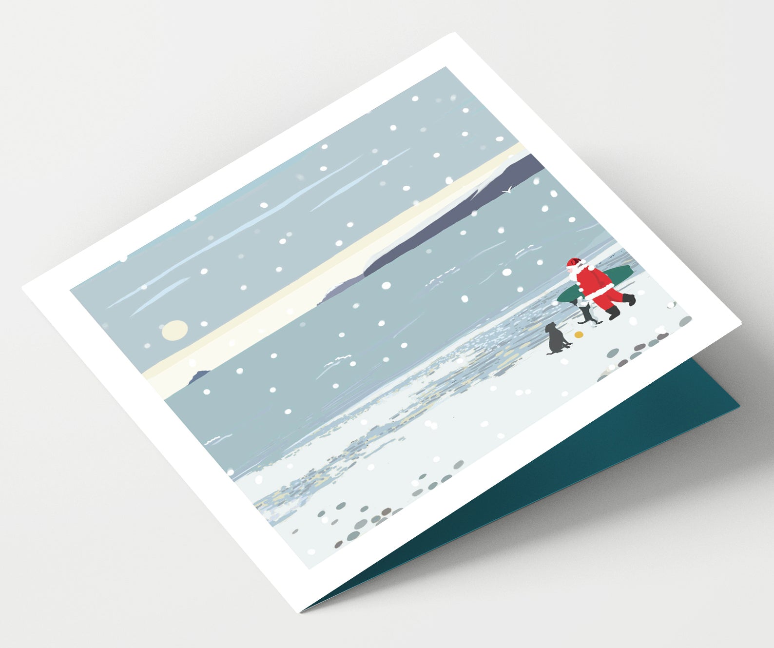 Father Christmas goes Surfing Christmas Card