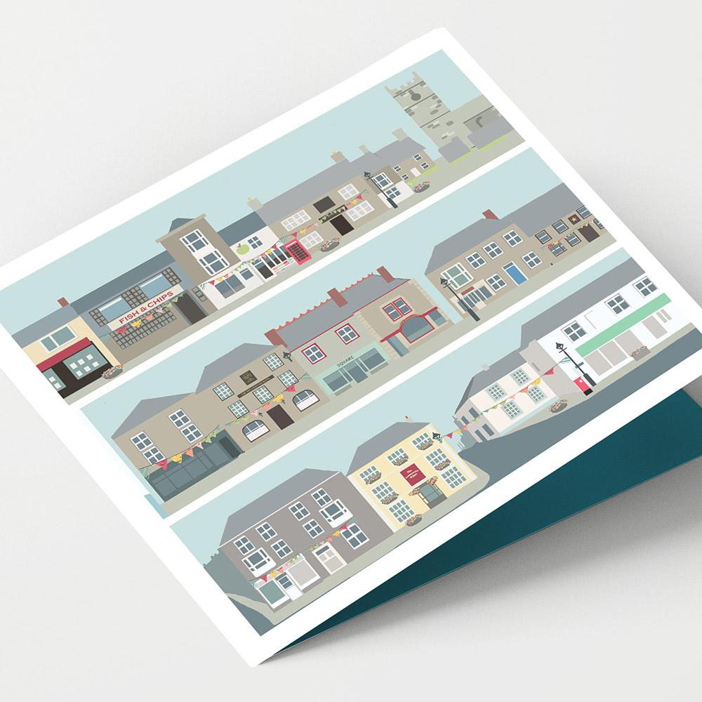 St Just Market Square Cornwall Card
