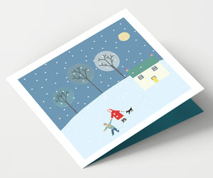 Winter House Christmas Card