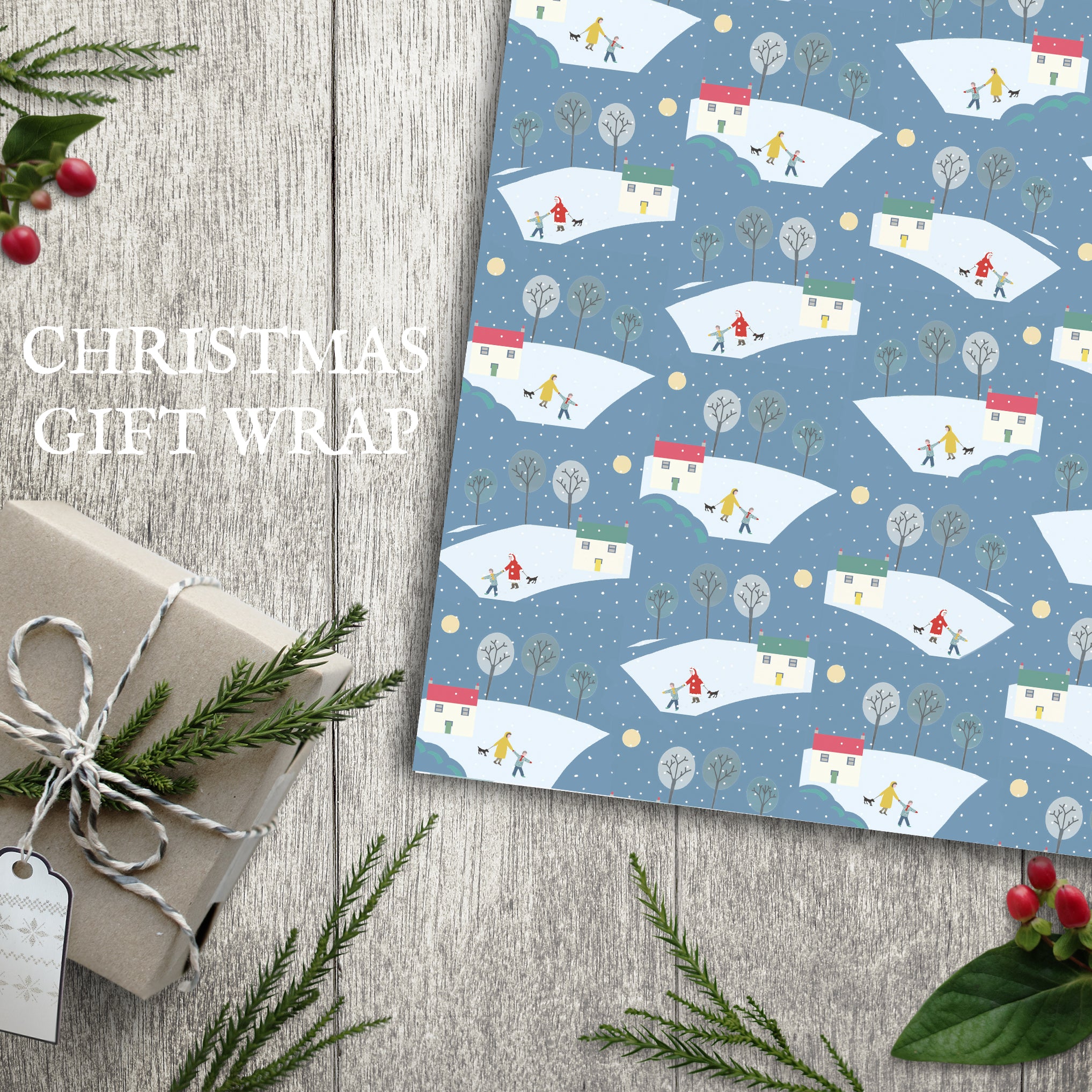 Winter House Christmas Wrapping Paper Pack of 20