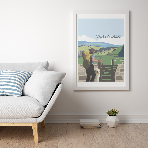 Walking in the Cotswolds Travel Print