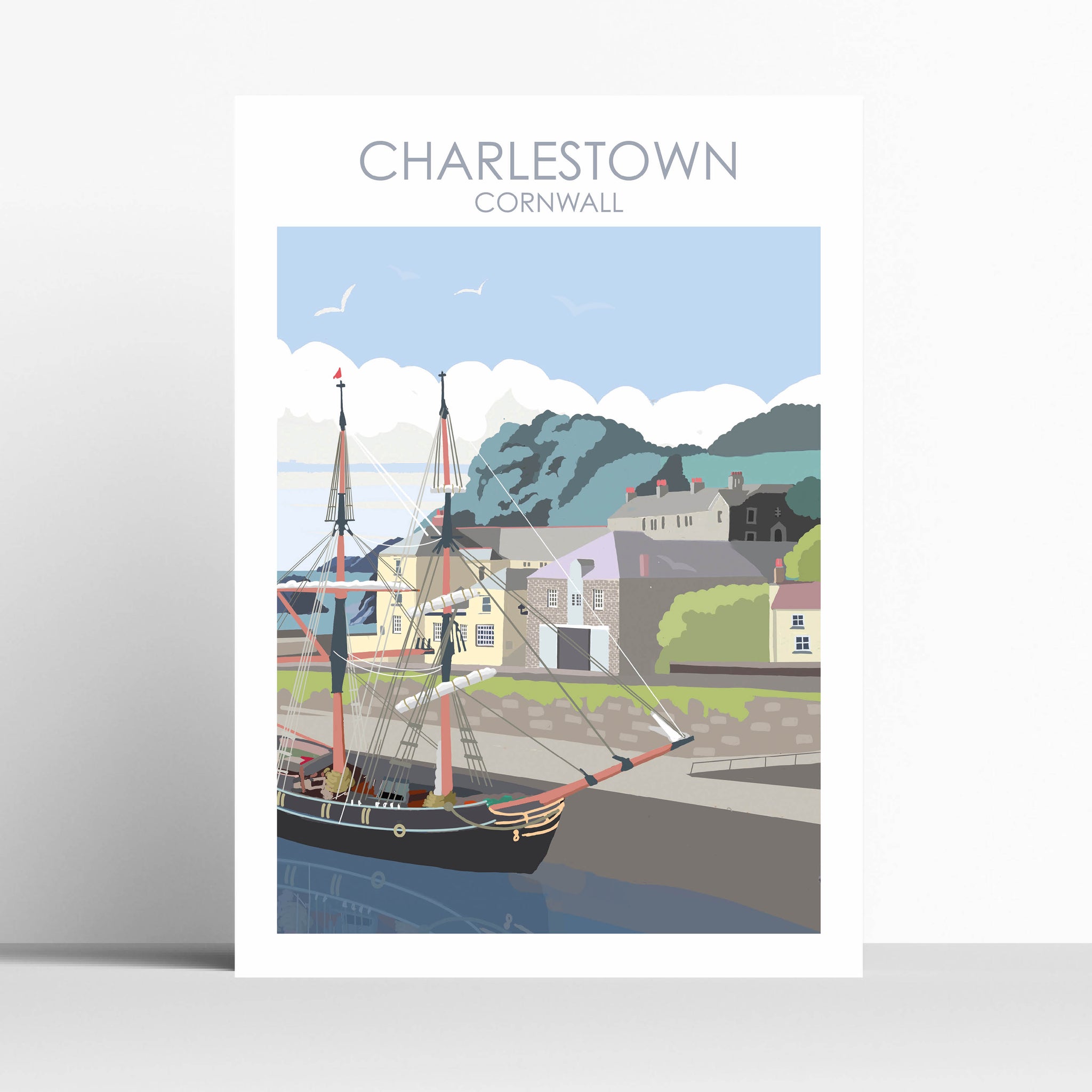 Charlestown Cornwall Travel Print