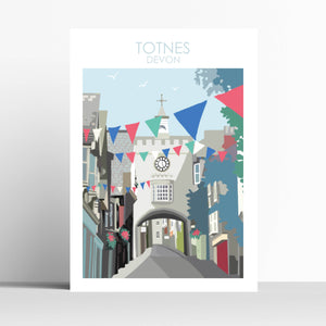 Totnes Town Travel Print Poster