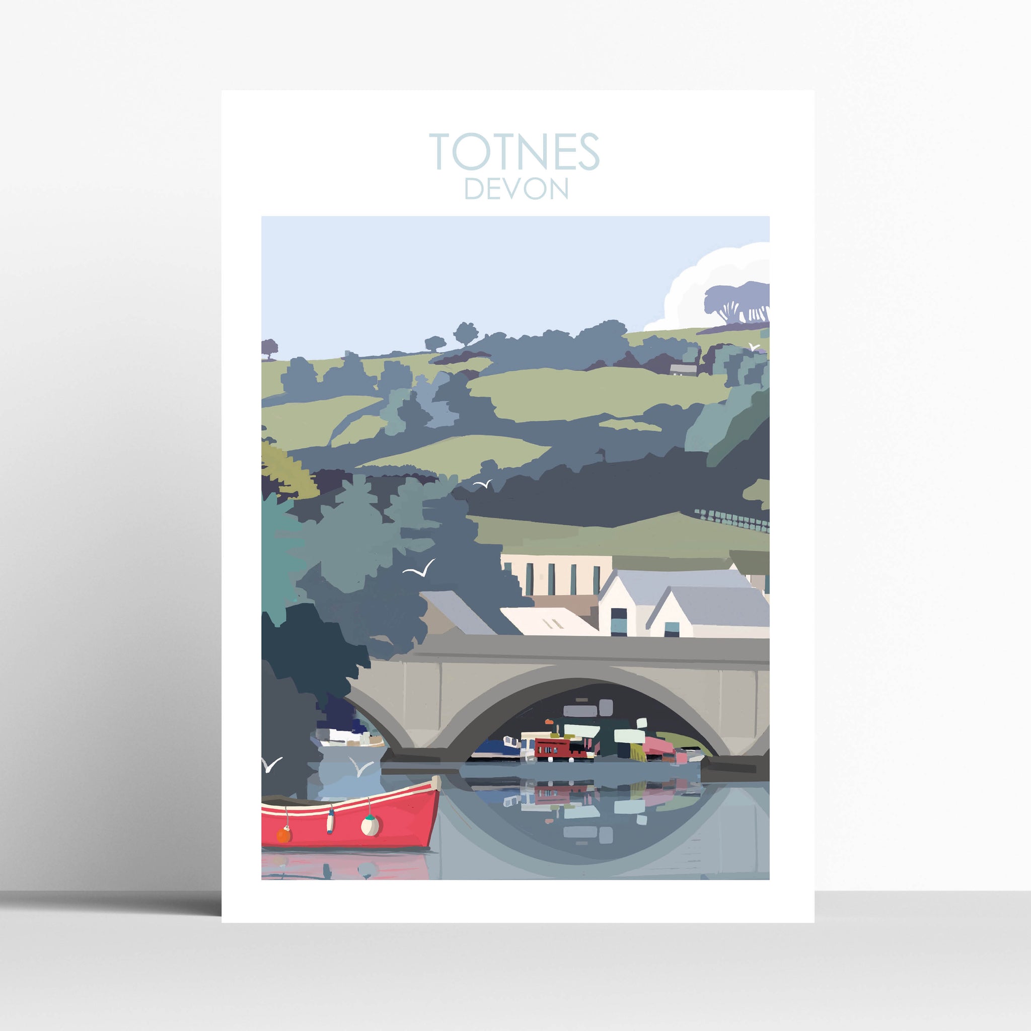 Totnes Bridge Travel Print Poster