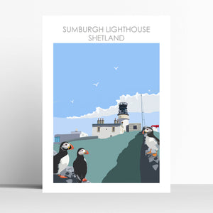 Sumburgh Lighthouse Travel Print/ Poster